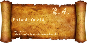 Maloch Arvid névjegykártya